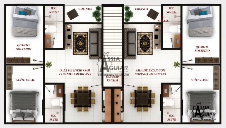 Casas Duplex em Condomínio